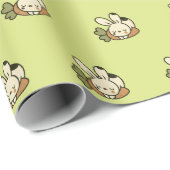 Papier Cadeau Cute Bunny Pattern Wrapping Paper (Coin rond)