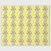 Papier Cadeau Cute bunny rabbit with vegetables (Plat)