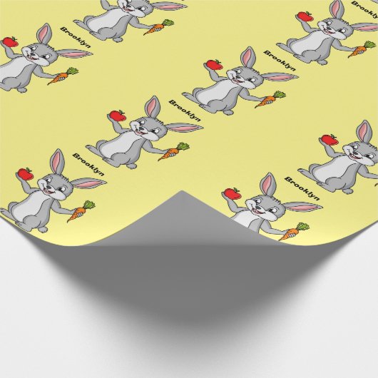 Papier Cadeau Cute bunny rabbit with vegetables (Coin)