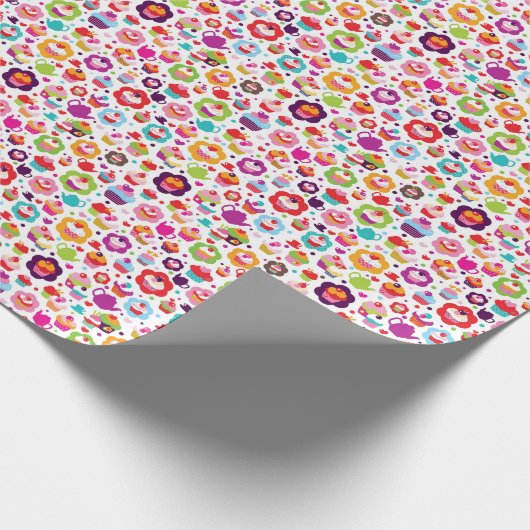 Papier Cadeau Cute cake and tea pot (Coin)