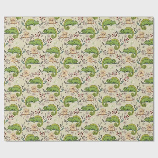 Papier Cadeau Cute cameleon Lizard (Plat)