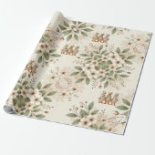 Papier Cadeau Cute Canards Avec Floral (Déroulé)