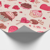 Papier Cadeau Cute Candy & Sweets Valentine Seamless Pattern  (Coin)