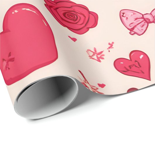 Papier Cadeau Cute Candy & Sweets Valentine Seamless Pattern  (Coin rond)