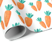Papier Cadeau Cute Carrot Pattern Wrapping Paper (Coin rond)