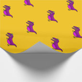 Papier Cadeau Cute cartoon angry purple dinosaure (Coin)
