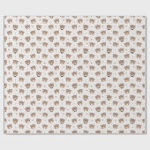Papier Cadeau Cute Cartoon Bear Pattern Wrapping Paper Roll (Plat)