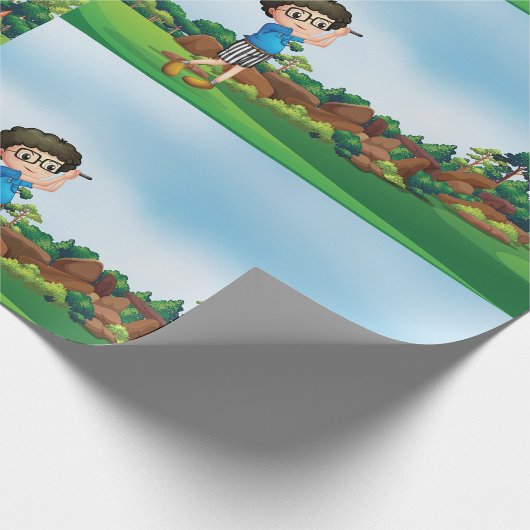 Papier Cadeau Cute Cartoon Boy Golf Fun Golf Amusant Golf Lover