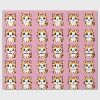 Papier Cadeau Cute Cartoon Orange Cat 🐱✨ Cozy Nursery Decor