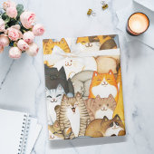 Papier Cadeau Cute Cat Crowd Wrapping Paper for Cat Lovers