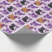 Papier Cadeau Cute Cats and Bows Pattern (Coin)