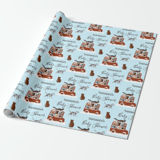Papier Cadeau Cute Cats in car Winter Birthday Baby Gift