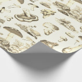 Papier Cadeau Cute champignons Frog Snail Forest Beige Motif (Coin)