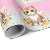 Papier Cadeau Cute chaton (Coin rond)