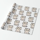 Papier Cadeau Cute chaton floral (Déroulé)