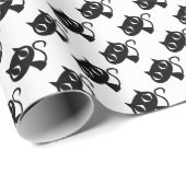Papier Cadeau Cute chats blancs noirs motifs (Coin rond)