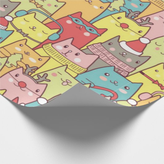 Papier Cadeau Cute chats de Noël (Coin)