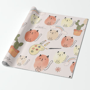 Papier Cadeau Cute chats sans couture motif