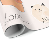 Papier Cadeau Cute chats sans couture motif (Coin rond)