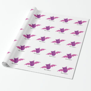 Papier Cadeau Cute chauve chauve-souris rose batastique