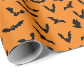 Papier Cadeau Cute chauve-souris Motif Halloween (Coin rond)