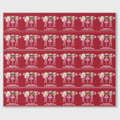 Papier Cadeau Cute Cheerleader Custom Red Christmas (Plat)
