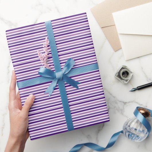 Papier Cadeau Cute Chic Simple Violet et Blancs (Cadeaux)