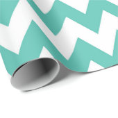 Papier Cadeau Cute Chic Turquoise Turquoise Chevron Zigzag Impri (Coin rond)