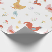 Papier Cadeau Cute Chickens Hens and Baby Chicks (Coin)