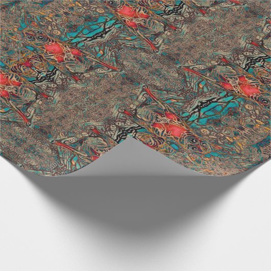 Papier Cadeau Cute Chihuahua Dog Art Turquoise Abstrait (Coin)