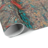 Papier Cadeau Cute Chihuahua Dog Art Turquoise Abstrait (Coin rond)