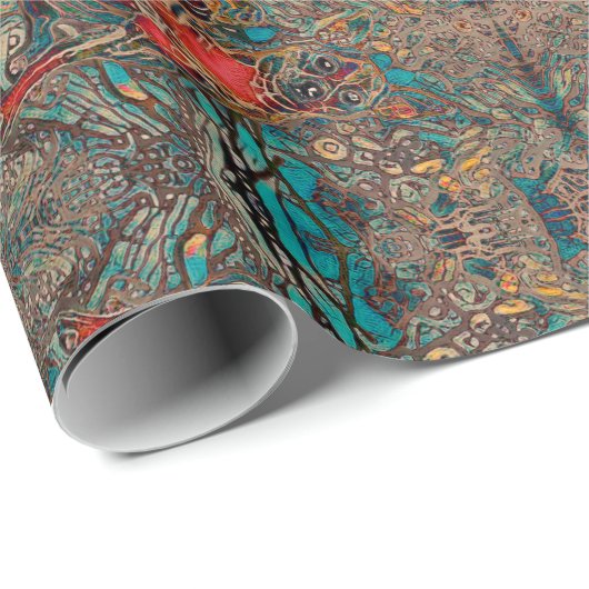 Papier Cadeau Cute Chihuahua Dog Art Turquoise Abstrait (Coin rond)