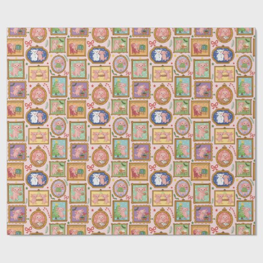 Papier Cadeau Cute Christmas coquette axolotl wrapping paper  (Plat)