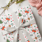 Papier Cadeau Cute Christmas Element Seamless Pattern Monogram