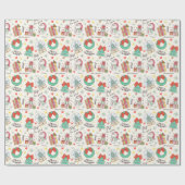 Papier Cadeau Cute Christmas Gift Icon Pattern in Light White (Plat)