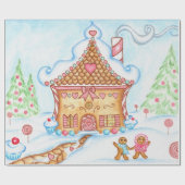 Papier Cadeau Cute Christmas Gingerpain Maison papier d'envelopp (Plat)
