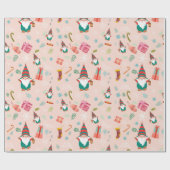 Papier Cadeau Cute Christmas Gnomes (Plat)