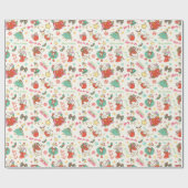 Papier Cadeau Cute Christmas Goose Illustration Pattern Ivory (Plat)