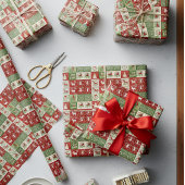 Papier Cadeau Cute Christmas Patchwork Wrapping Paper