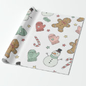 Papier Cadeau Cute Christmas Seamless Pattern Wrapping Paper – G (Déroulé)