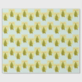 Papier Cadeau Cute Christmas Tree with Blue Birds (Plat)