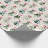 Papier Cadeau Cute Christmas Trees And Bows (Coin)