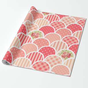 Papier Cadeau Cute coloré rétro rose l Pois et rayures