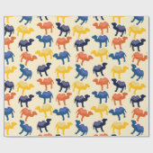 Papier Cadeau Cute Colorful Cartoon Camels (Plat)