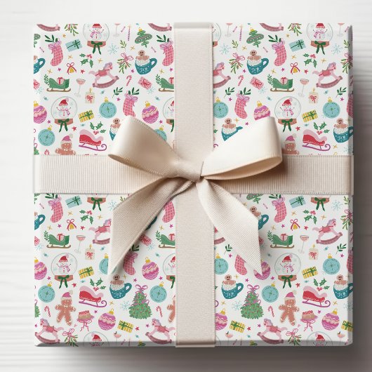 Papier Cadeau Cute Colorful Christmas
