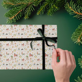 Papier Cadeau Cute Colorful Festive Christmas Dog Puppy