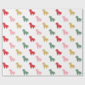 Papier Cadeau Cute Colorful Horses Dots Pattern 2026 (Plat)
