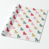 Papier Cadeau Cute Colorful Horses Dots Pattern 2026 (Déroulé)