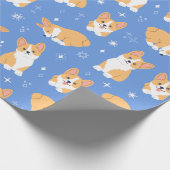 Papier Cadeau Cute Corgi Chien Chien Chien Bleu (Coin)