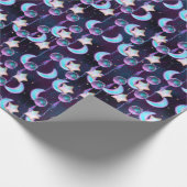 Papier Cadeau Cute Cosmic Lune & Étoiles Motif de ballon (Coin)